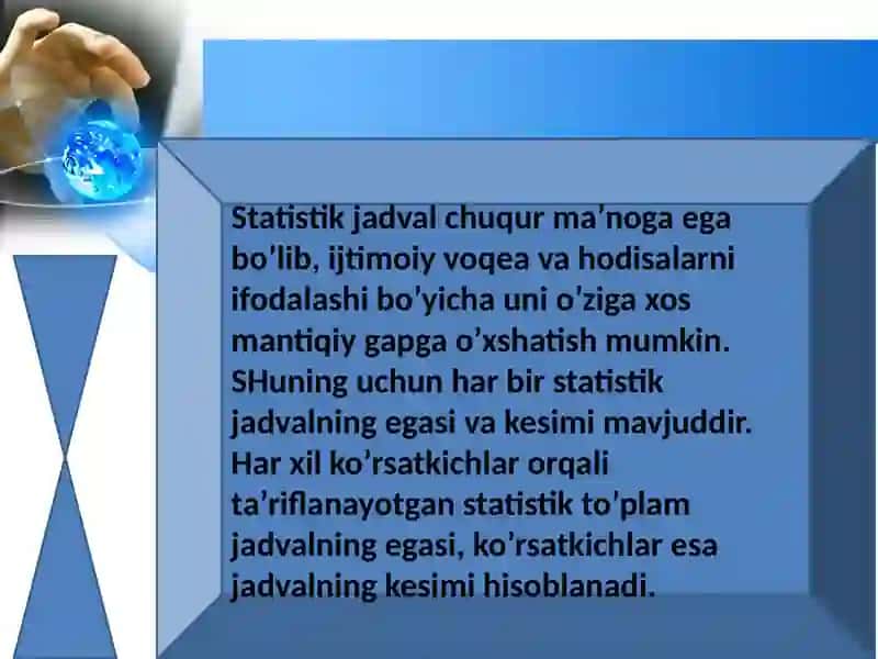 Statistik jadvallar va grafiklar 4