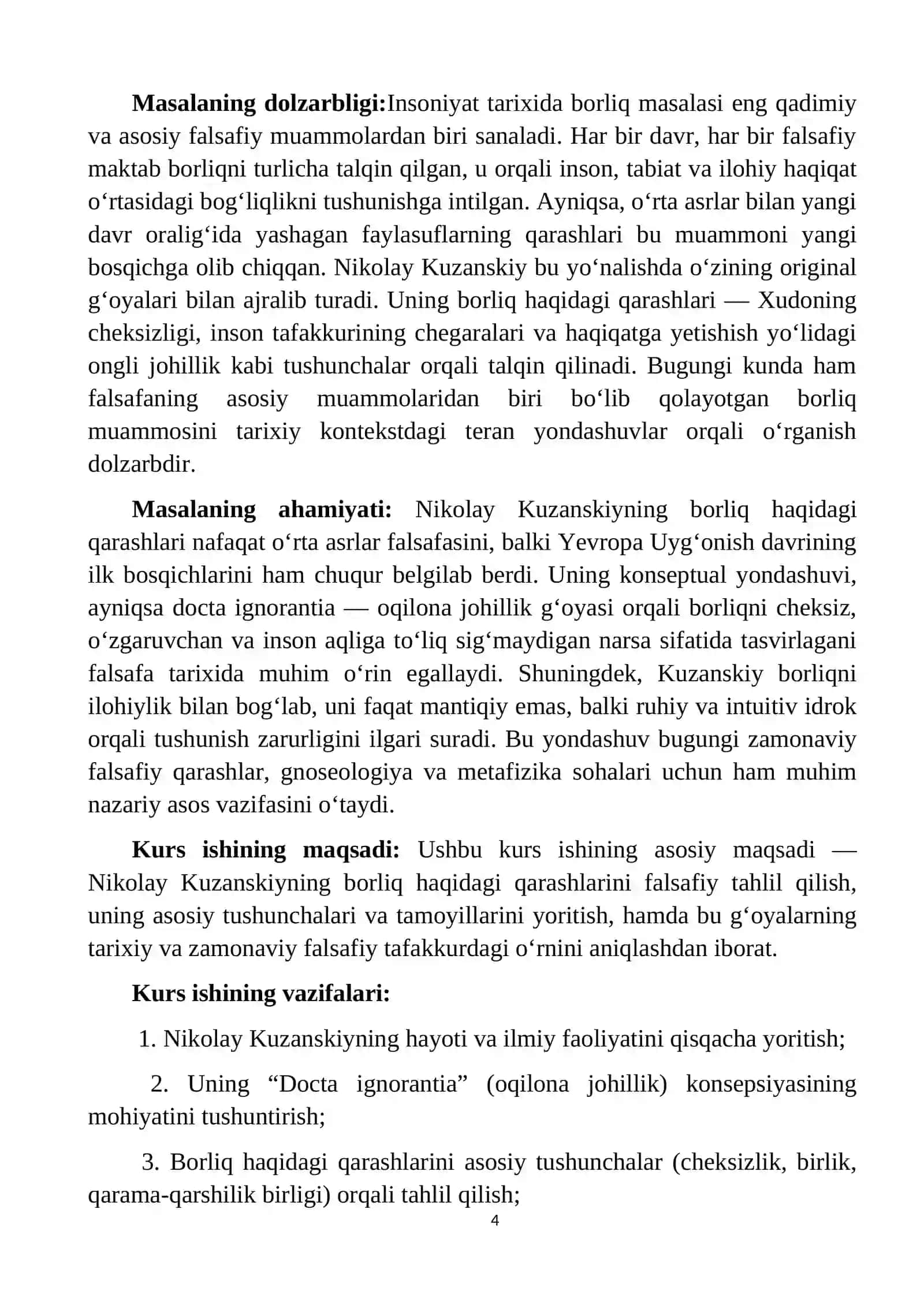 “Nikolay Kuzanskiyning borliq haqidagi ta’limoti” 4