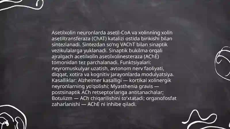 Neyromidatorlar biosintezi, ahamiyati va kasalliklari 4