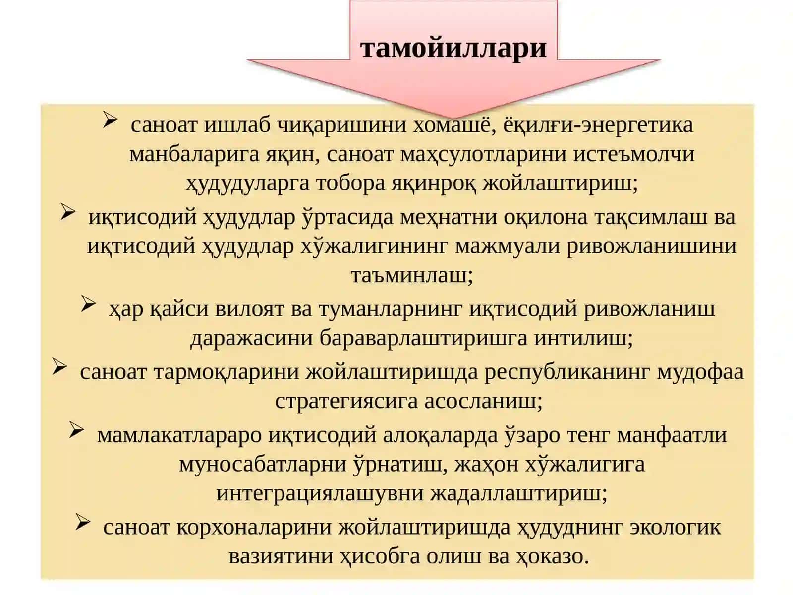 Саноат ишлабчиқаришини жойлаштириш 4
