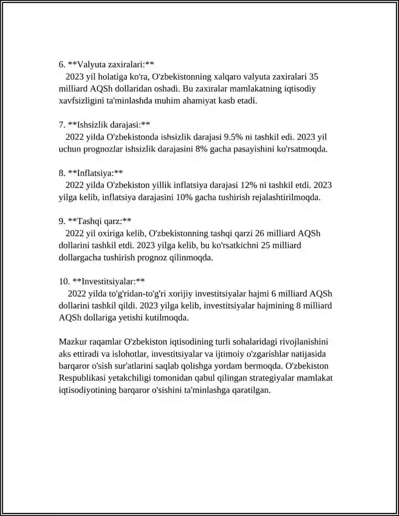 O'zbekiston Respublikasining iqtisodiy rivojlanishi 4
