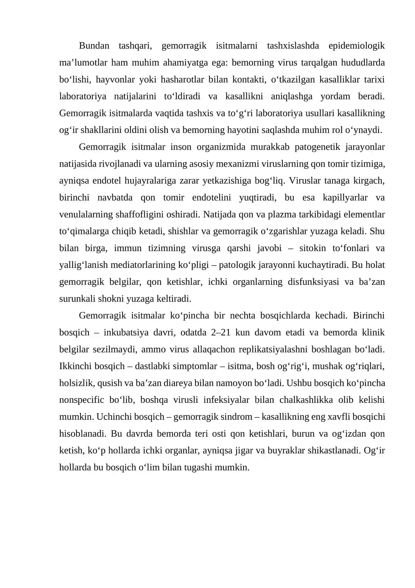 Gemorragik isitma qo‘zg‘atuvehilari, patogenezi, laboratoriya tashxisi 4