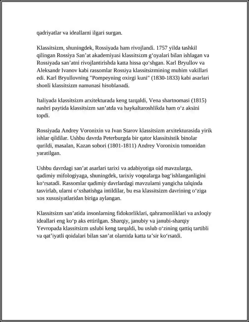 TASVIRIY SANʼATNING KLASSITSIZM YOʻNALISHI 4