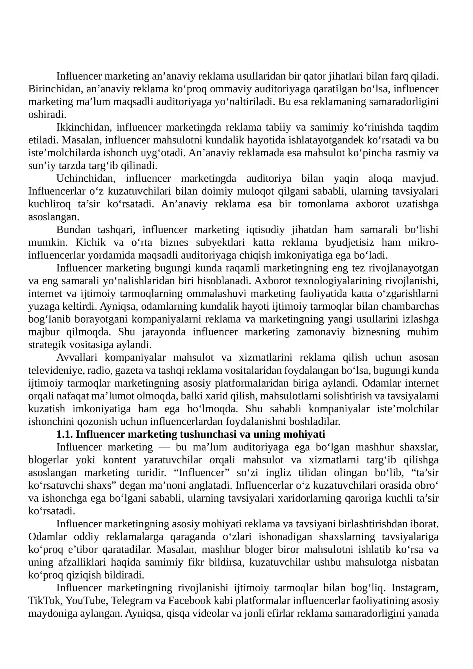 Influencer marketing samaradorligini baholash 4