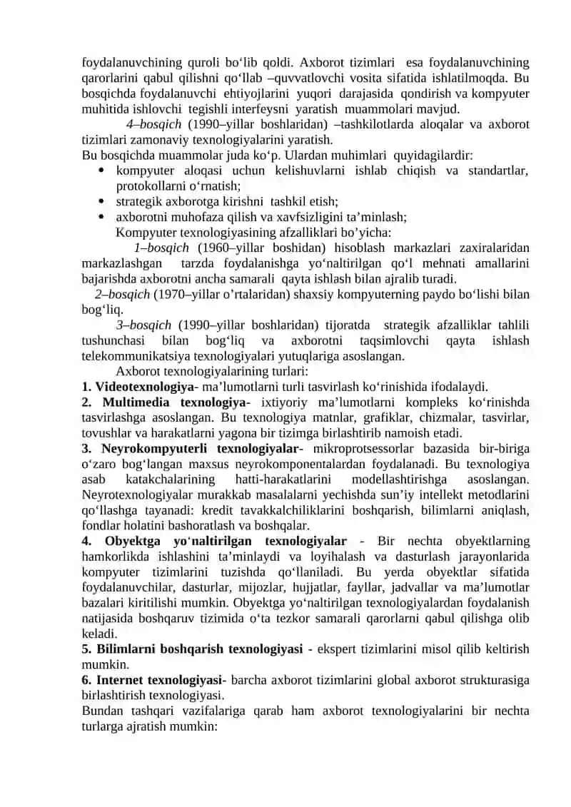 Axborot texnologiyalarining infratuzilmasi 4
