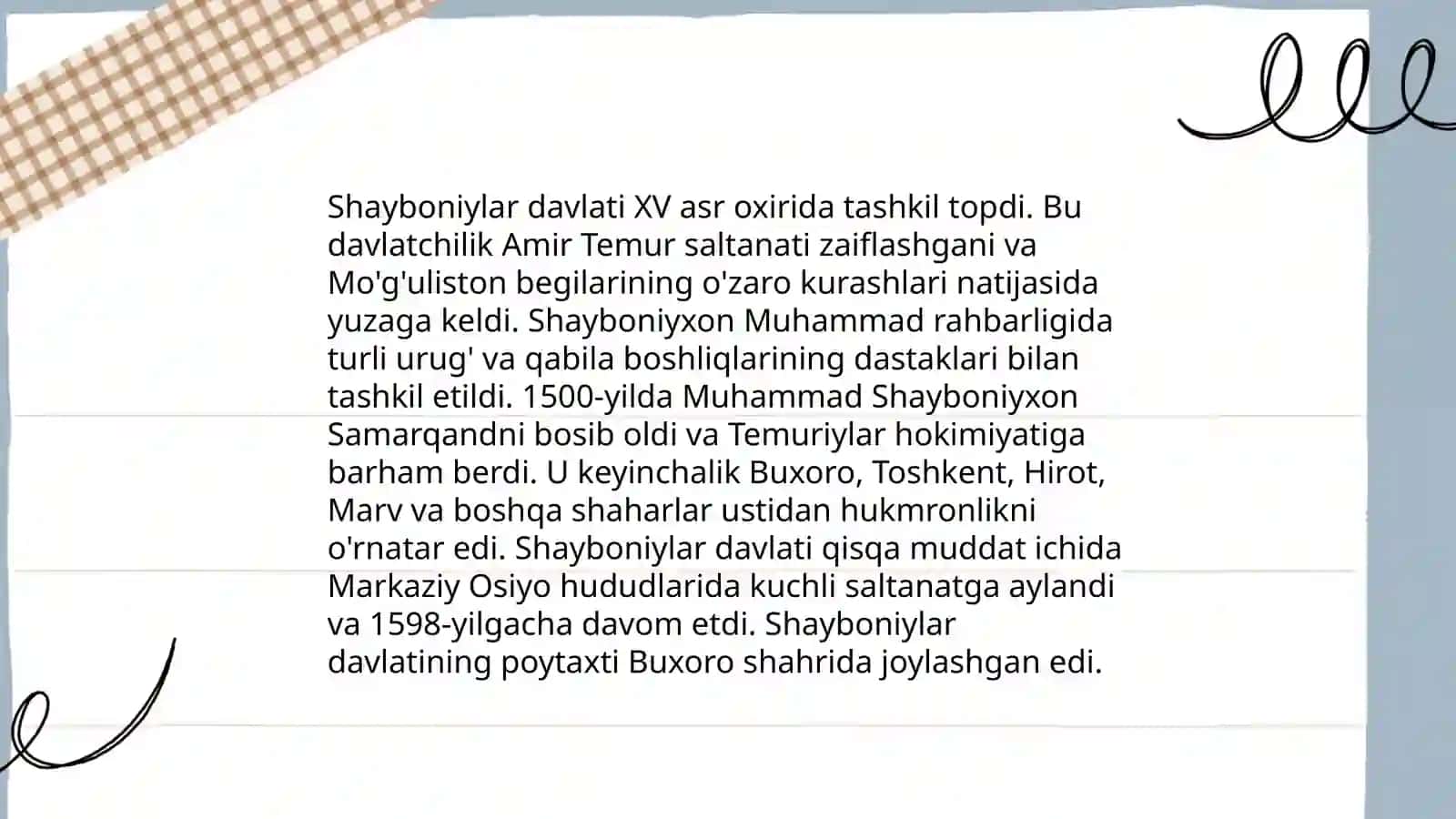 Shayboniylar davlatining tashkil topishi 4