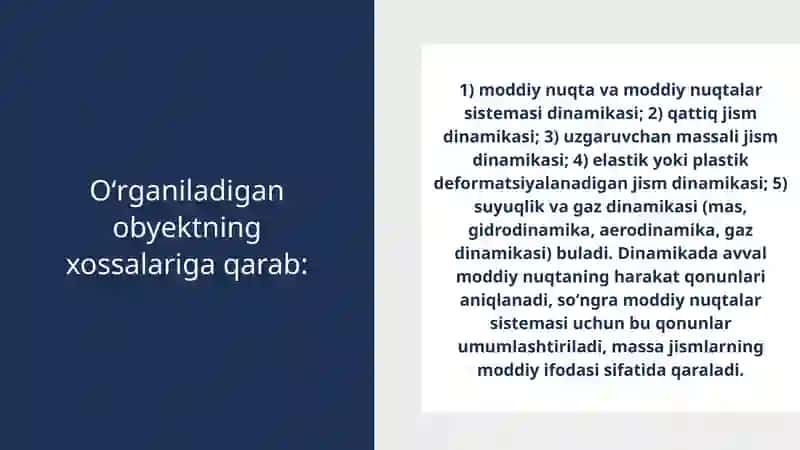 Dinamikaning umumiy tenglamasi (Dalamber Logranj) 4