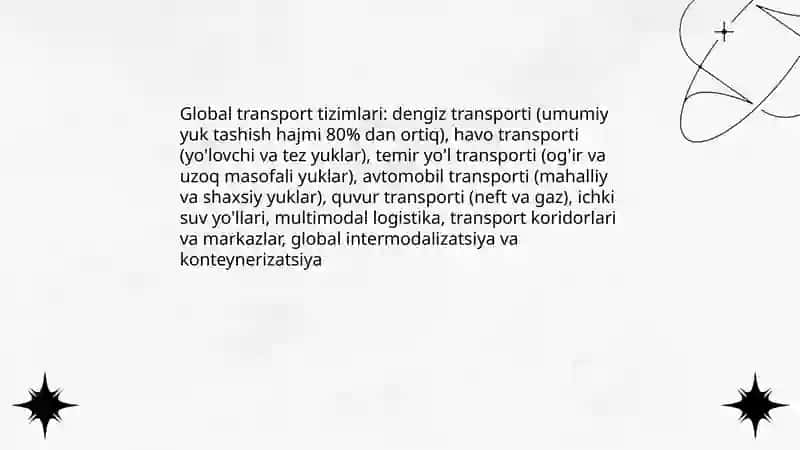 Jahon transport geografiyasi 4