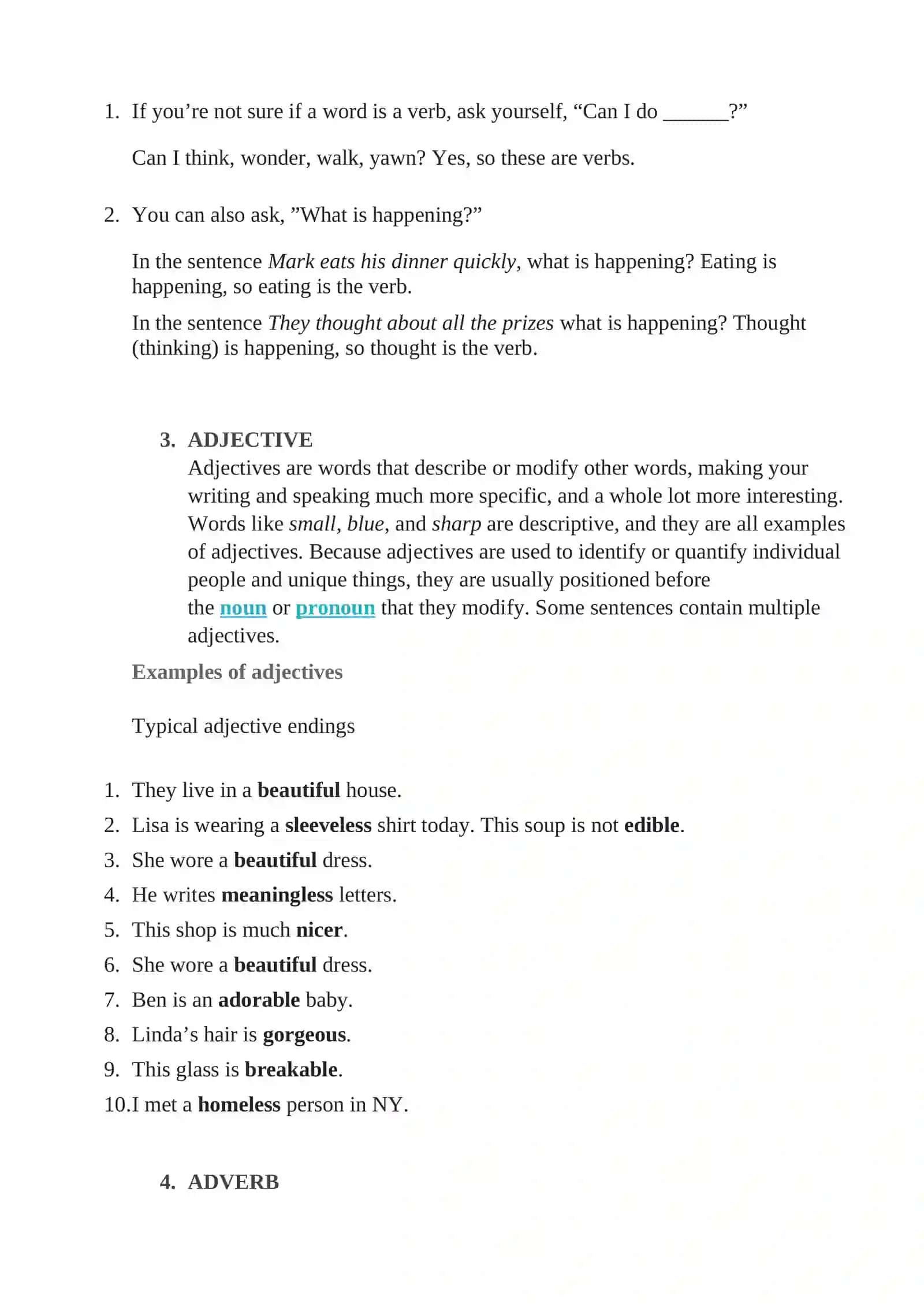 THE EIGHT PARTS OF SPEECH 4