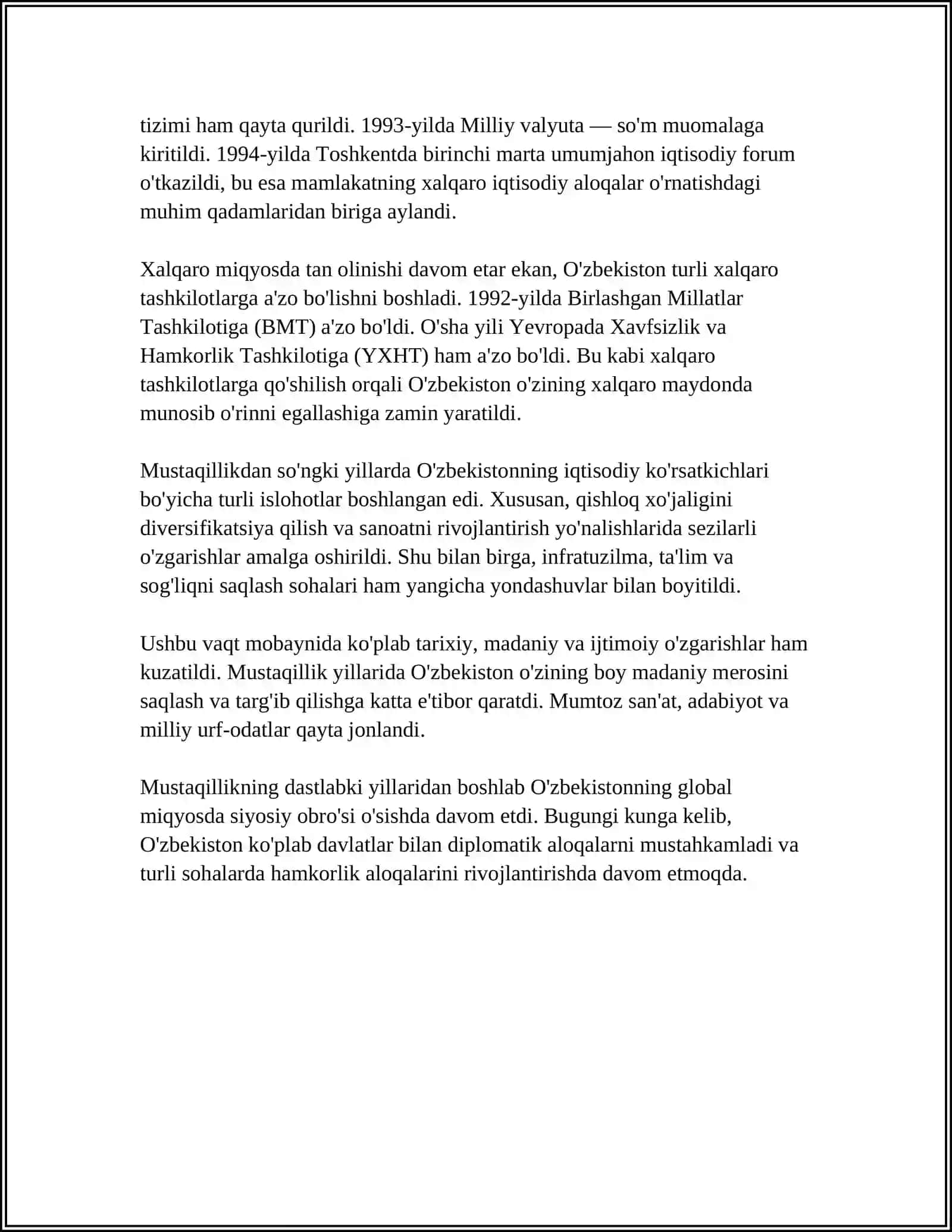 BORLIG’ FALSAFASI MUSTAQIL ISH 4