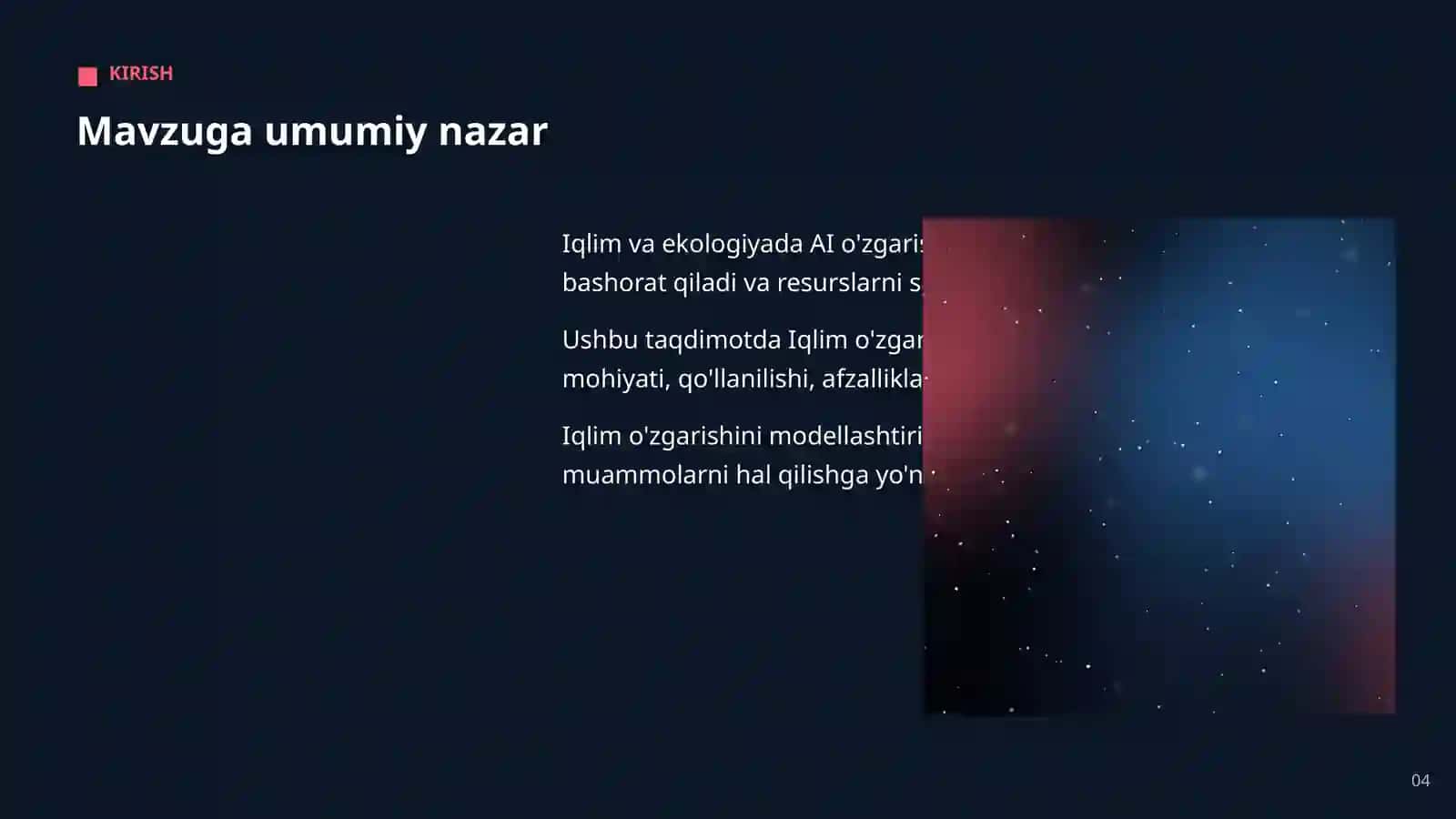 AI Iqlim va Ekologiyada 4