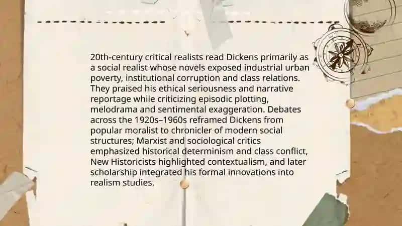 20th century Victorian era. Critical realism. Ch. Dickens 4