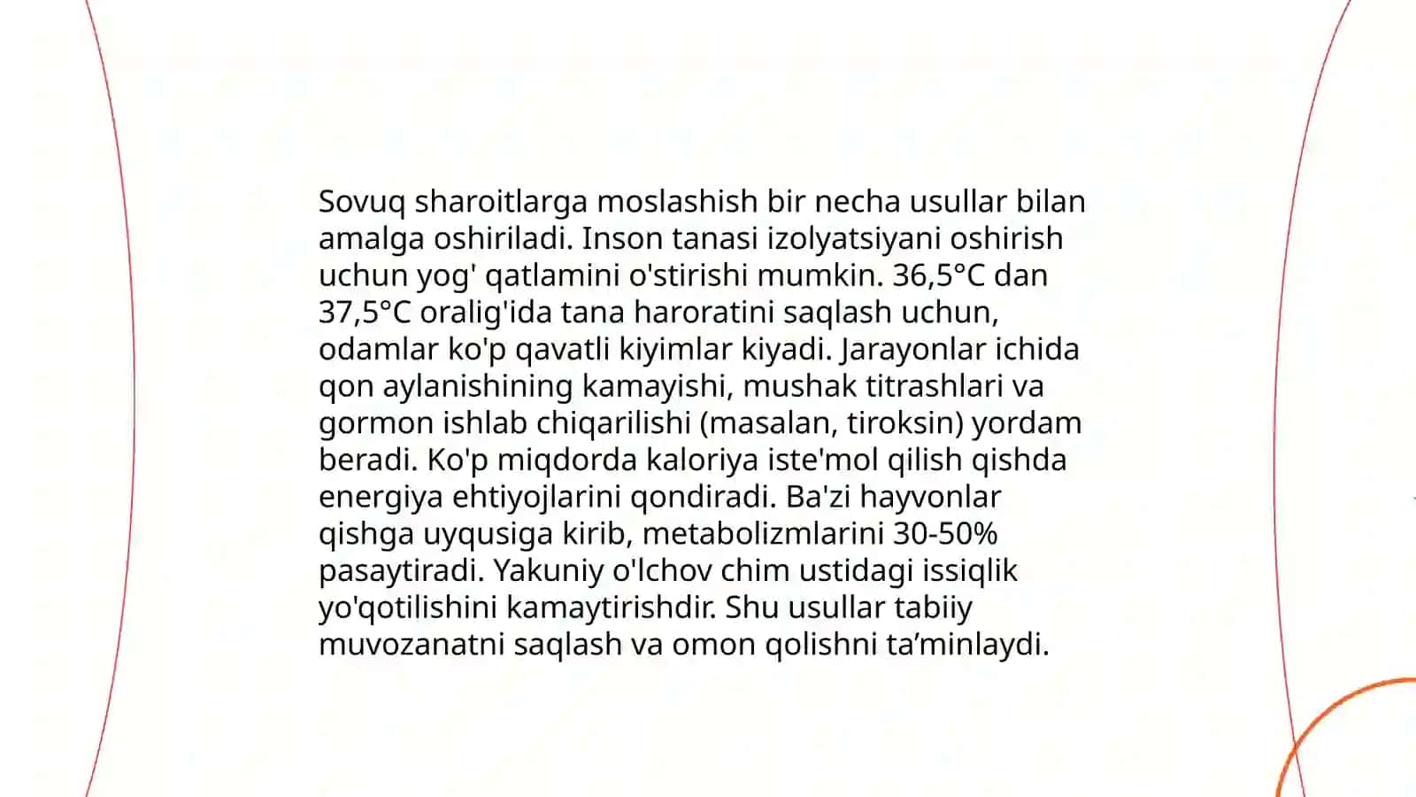 Sovuqqa nisbatan adaptatsiya jarayonlari 4