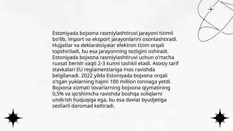 Estoniya bojxona nazorati tartib-qoidalari 4