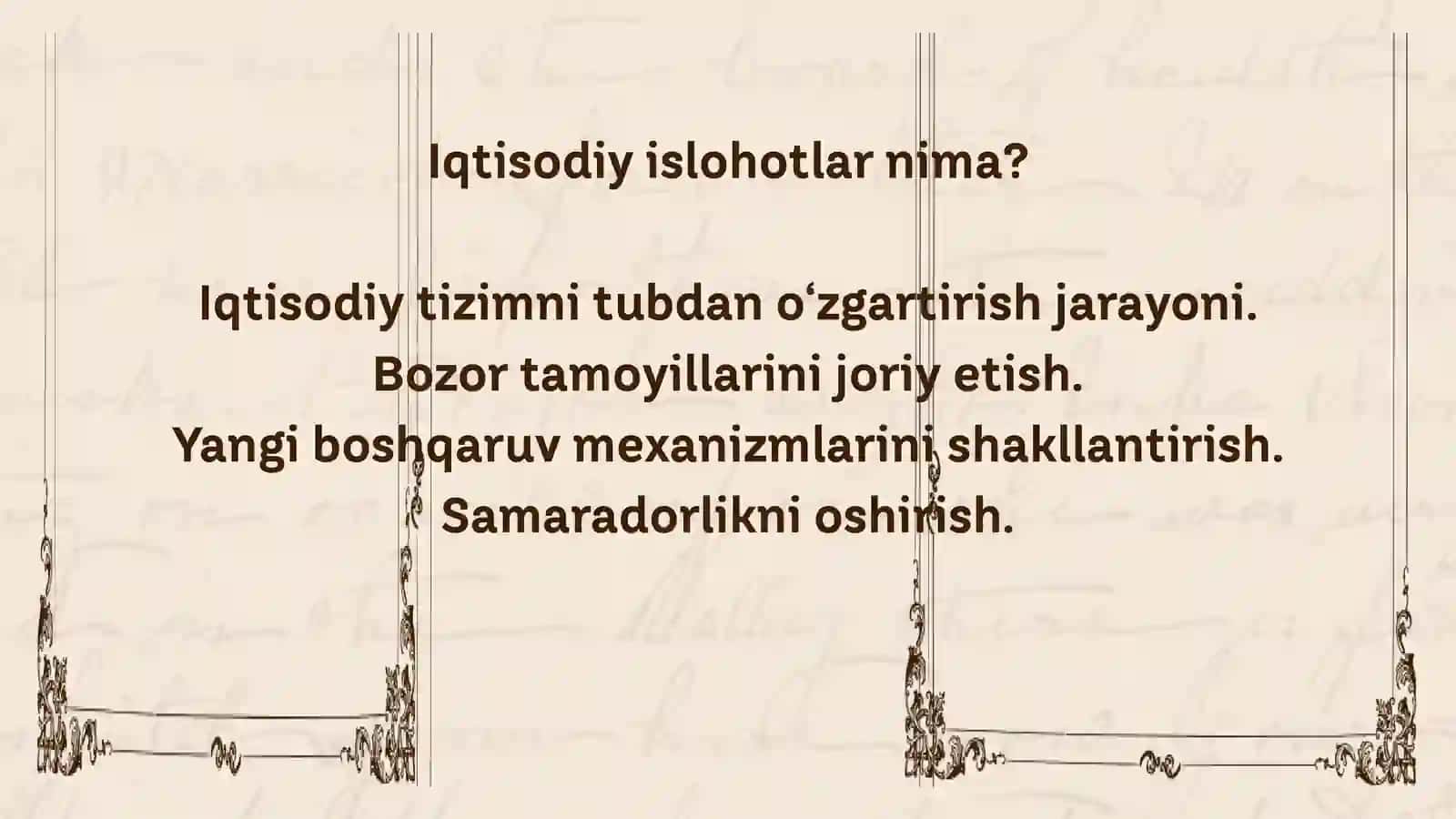 IQTISODIY ISLOHOTLAR – XUSUSIY MULKCHILIKNING SHAKLLANISHI 4