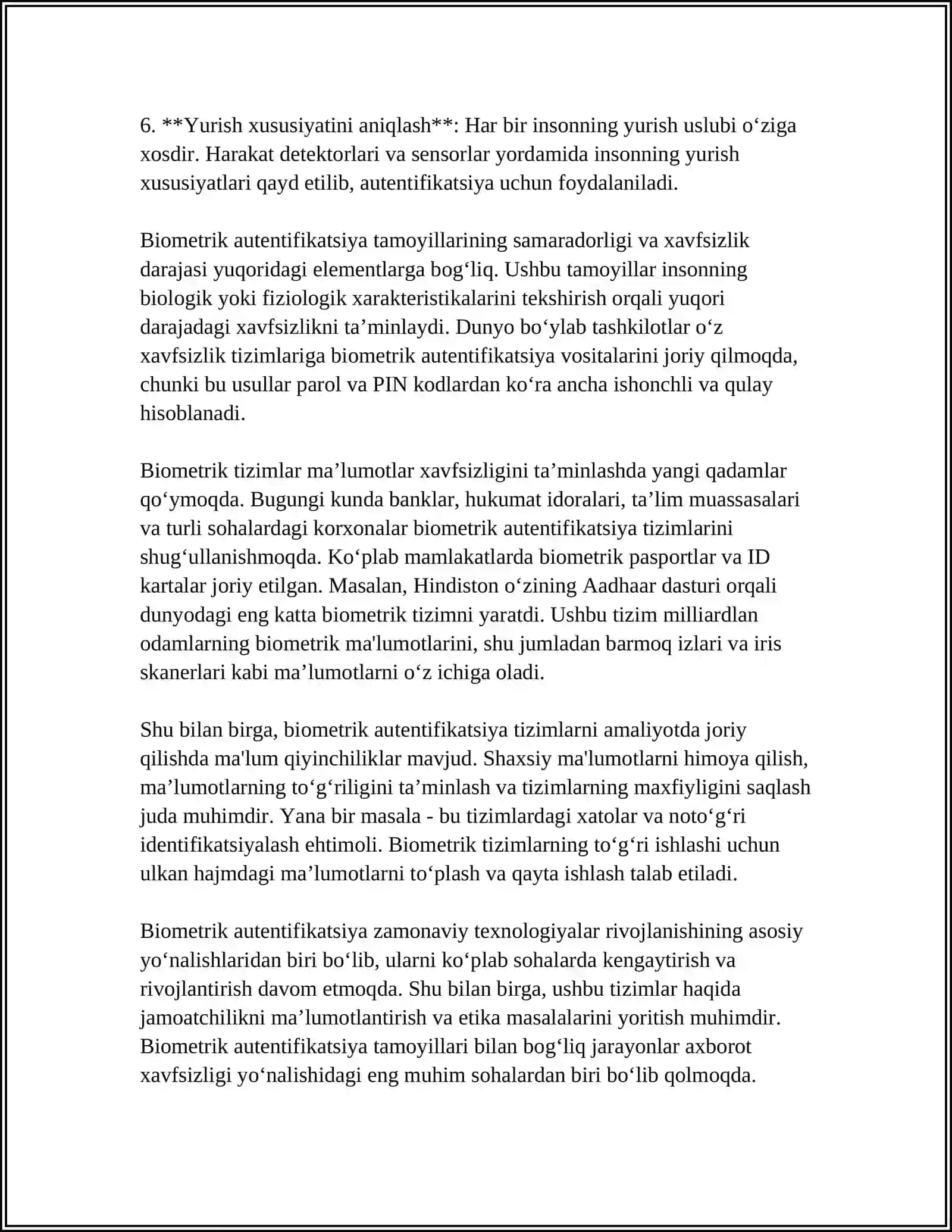 ODDIY BIOMETRIK AUTENTIFIKATSIYA VA SHIFRLASH 4