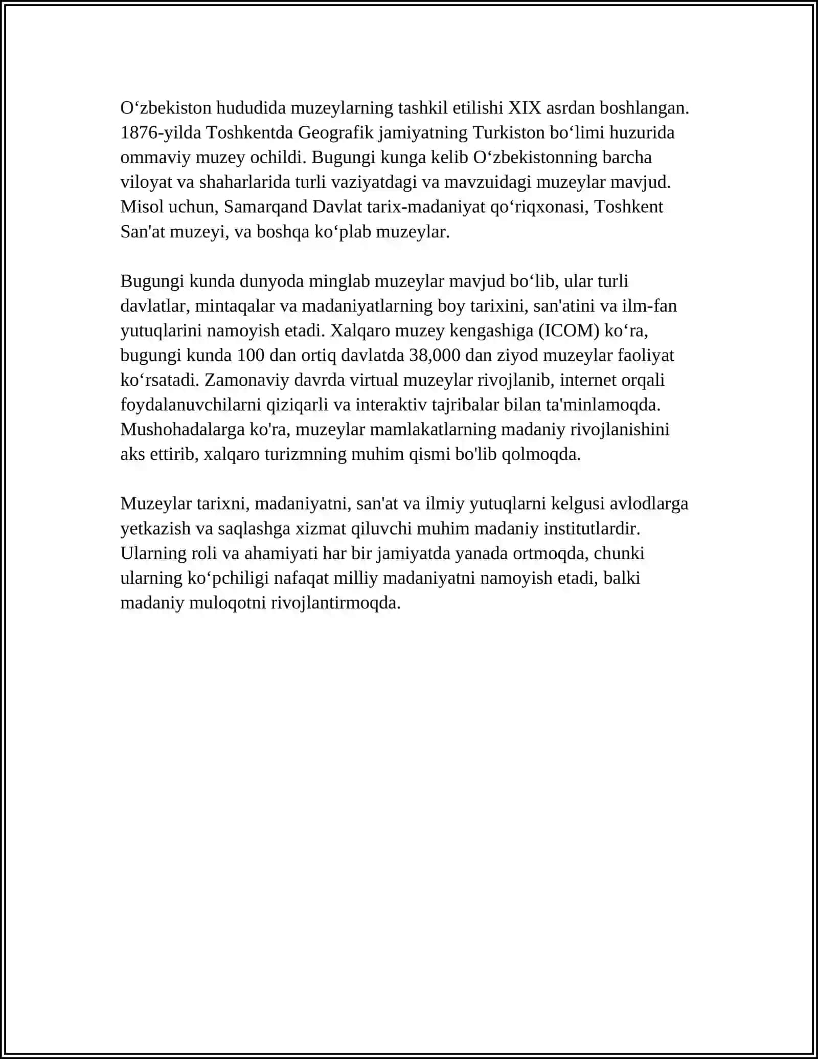TURKISTONDA MUZEY ISHINI SHAKLLANISHI BOSQICHLARI 4