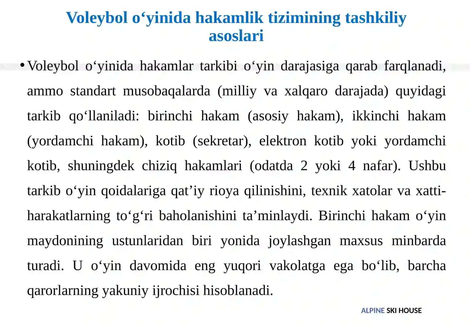 Voleybol o‘yinida hakamlar tarkibi va ularning vazifalari 4