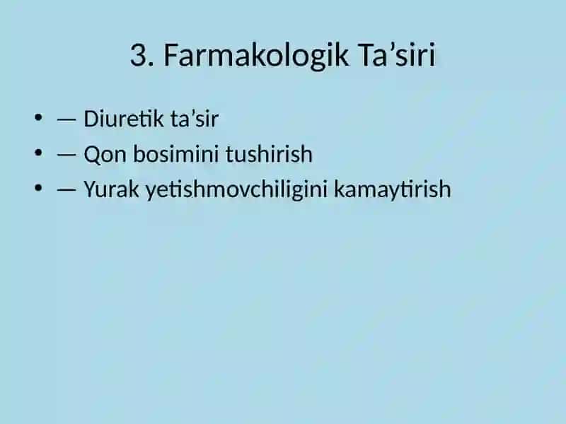 Torasemidning Farmakodinamikasi 4