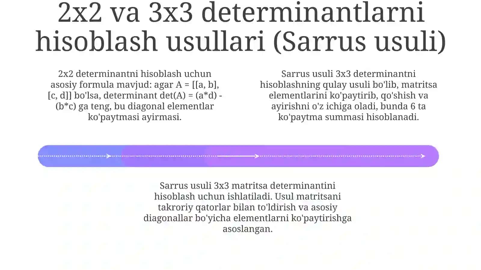 Determinantlar hisoblash usullari 4