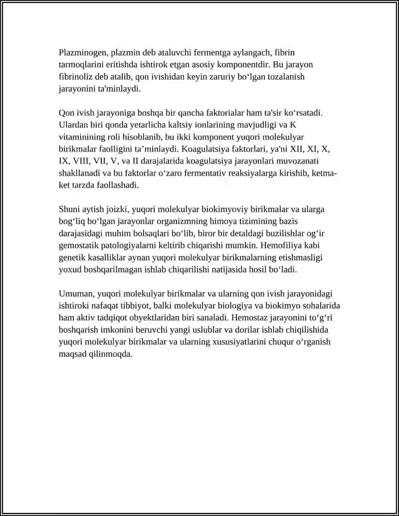 YUQORI MOLEKULYAR BRIKMALAR ERITMALARNING XOSSALARI QONNING IVISHI 4