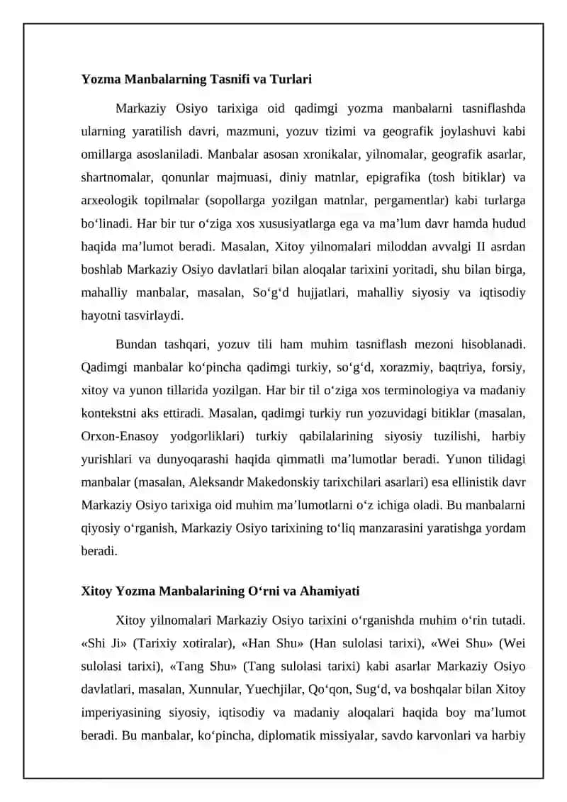 Oʻrta Osiyo tarixiga oid qadimgi yozma manbalar 4