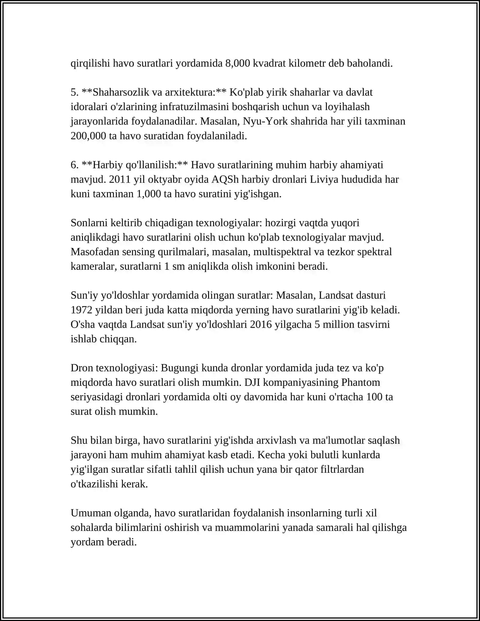 ORTOFOTOPLANLAR TUZISH JARAYONLARI 4