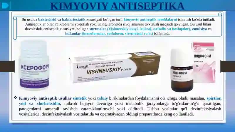 KIMYOVIY, BIOLOGIK VA ARALASH ANTISEPTIKA USULLARI 4