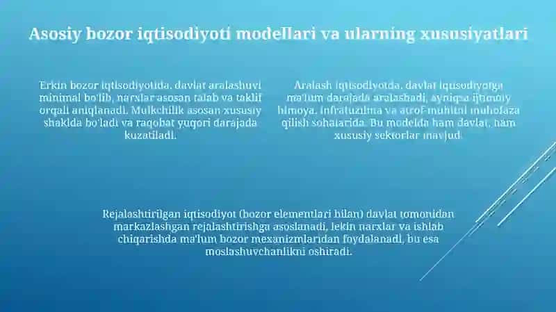 Bozor iqtisodiyoti modellari 4