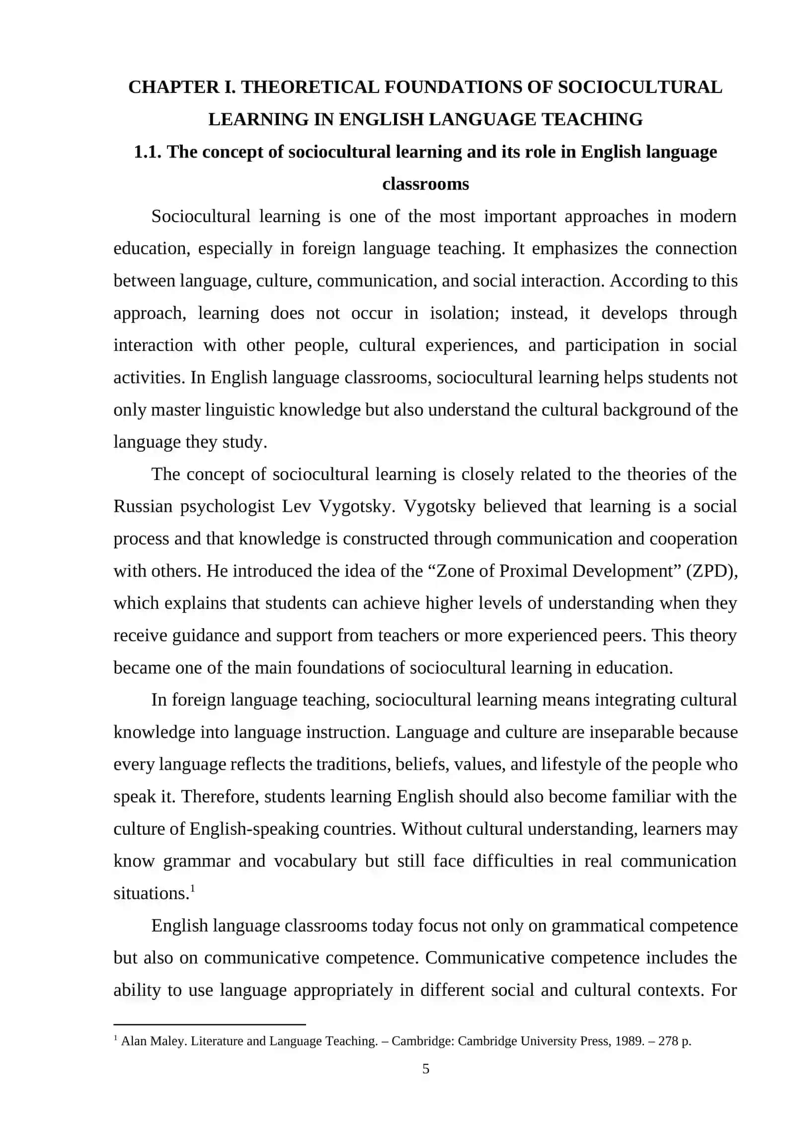 DESIGNING INSTRUCTIONAL MATERIALS THAT SUPPORT SOCIOCULTURAL LEARNING IN ENGLISH LANGUAGE CLASSROOMS 4