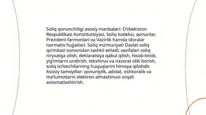 Oʻzbekiston Respublikasida soliqlar va yigʻimlar tizimi 4