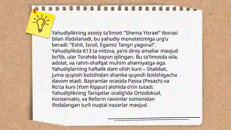 Yahudiylik ta'limoti an'ana va marosimlari 4