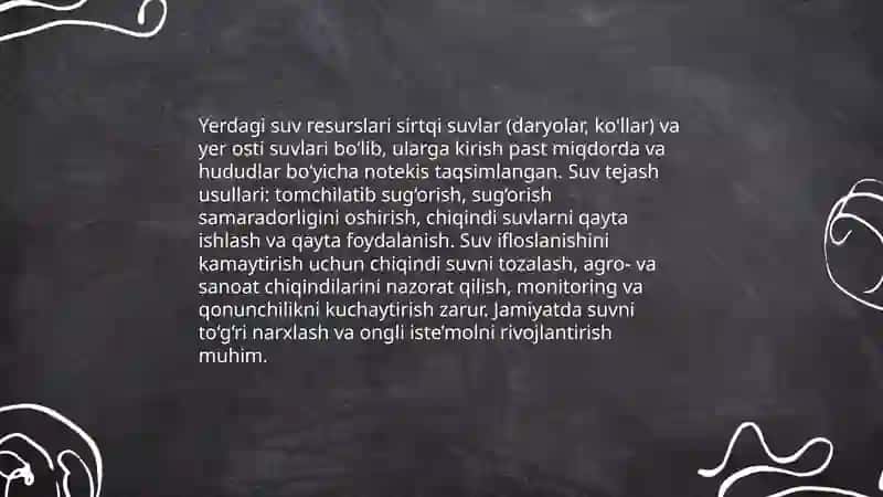 Tabiiy Resurslar va Ulardan Oqilona Foydalanish 4