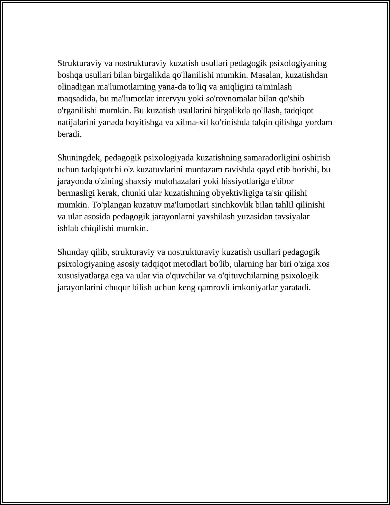 PEDAGOGIK PSIXOLOGIYANING METHODLARI 4