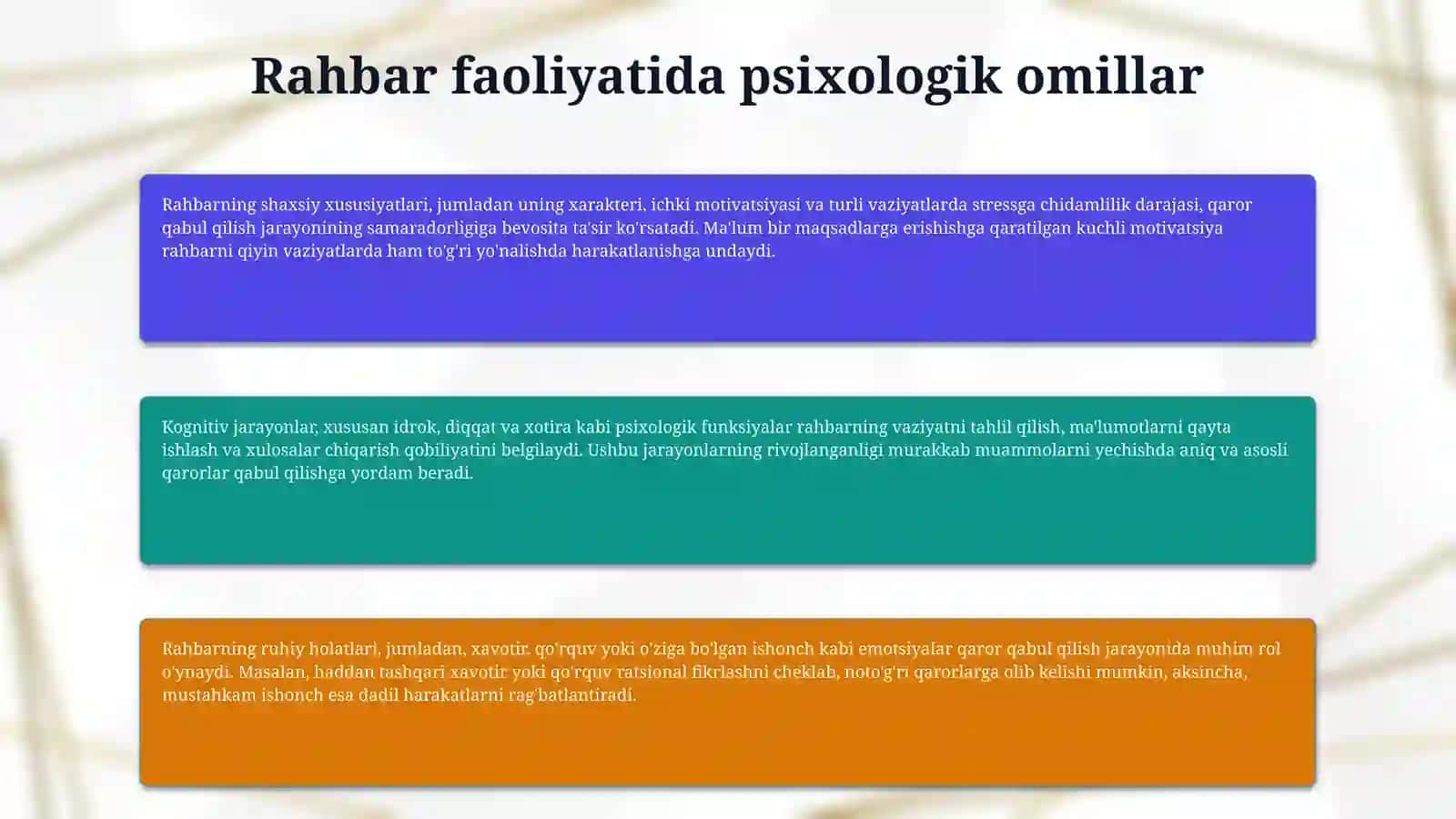 Rahbar faoliyatida qaror qabul qilishning psixologik xususiyatlari 4