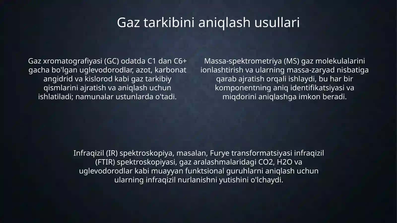 Gaz sifatini aniqlash 4