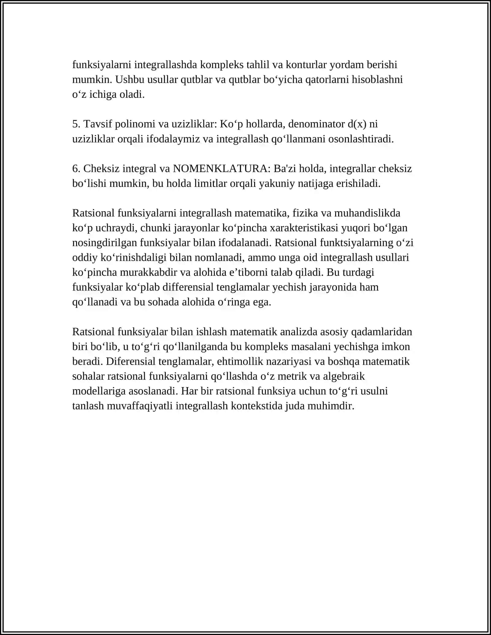 RATSIONAL FUNKSIYALARNI INTEGRALLASH 4
