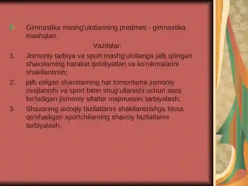 Gimnastika va uni o’qitish 4