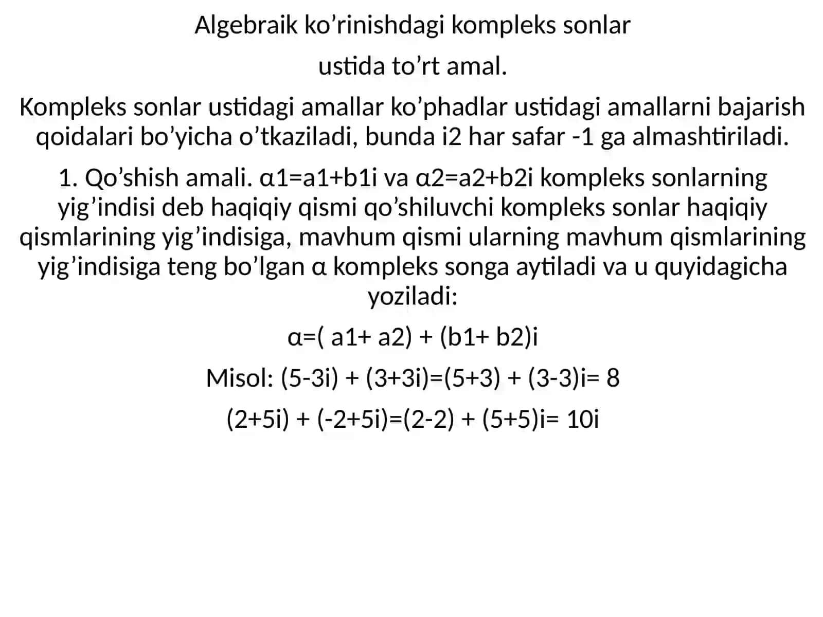 Kompleks sonlar 4