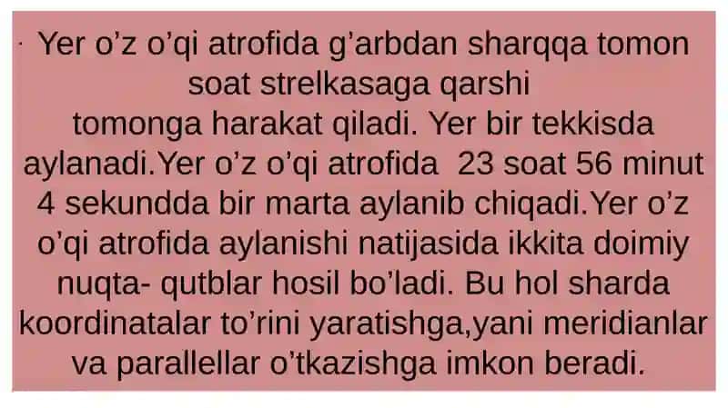 Yerning o’z o’qi atrofida aylanishning geografik oqibatlari 4