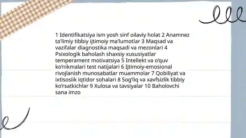 Shaxs rivojining diagnostik kartasi 4