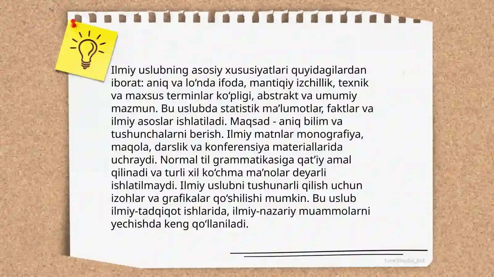 Rasmiy va ilmiy uslubning farqlari 4