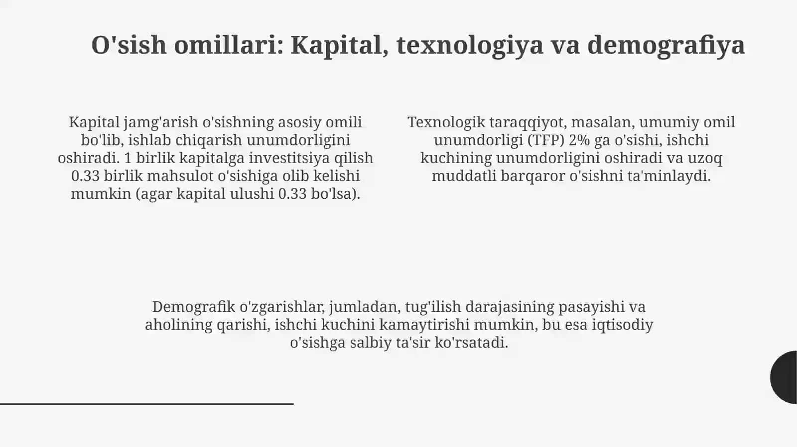 Neoklassik o'sishning neoklassik modellari 4