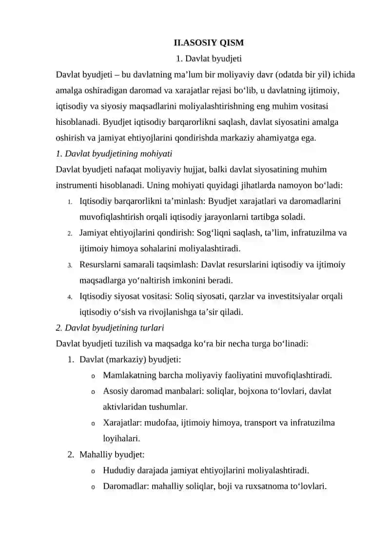 DAVLAT BYUDJETI, SOLIQLAR VA DAVLAT QARZI 4