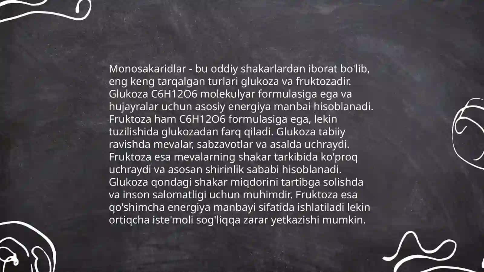 Uglevodlar tuzilishi va ishlatilishi 4
