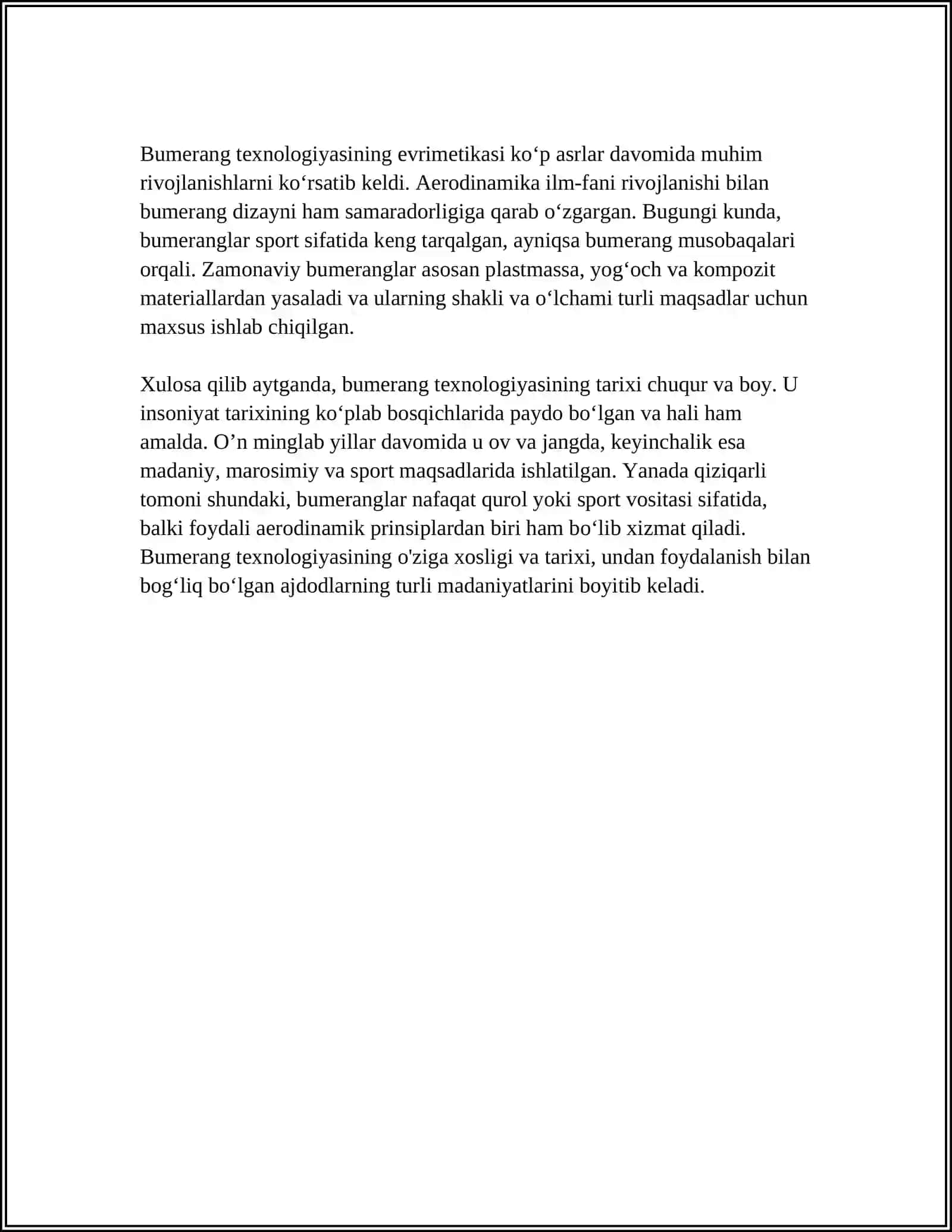 BUMERANG TEXNOLOGIYASI 4
