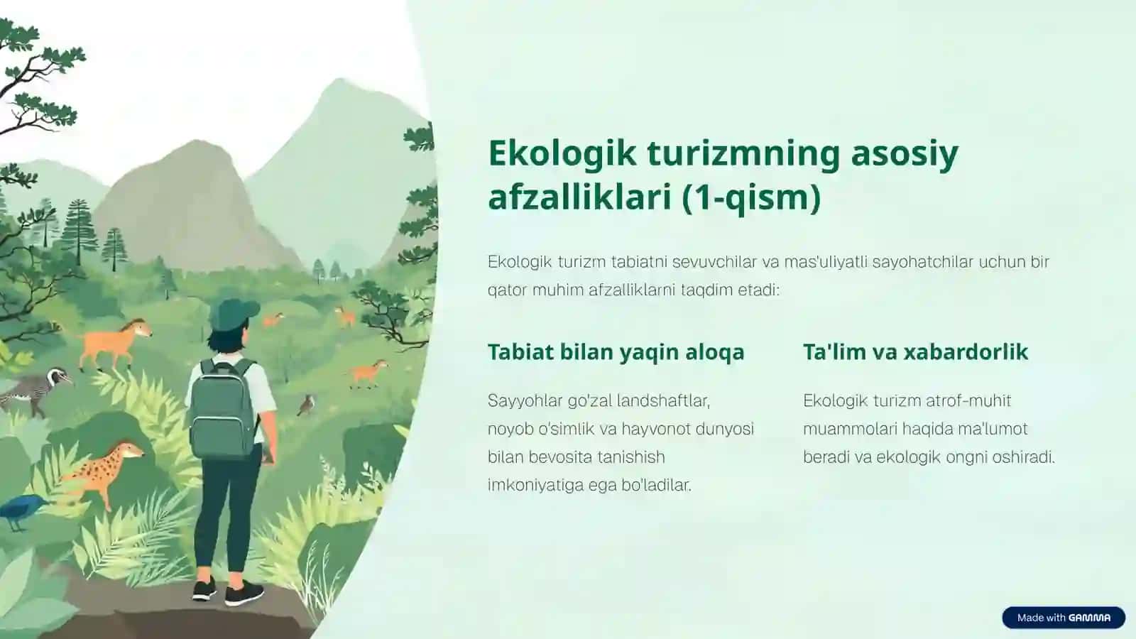 Ekologik turizm: Afzalliklari va Kamchiliklari 4