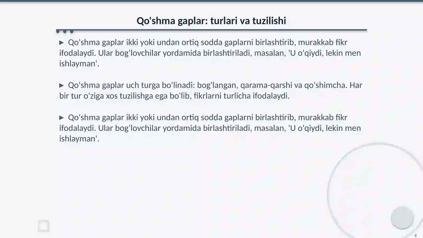 Gapning tuzilish jihatdan turlari 4