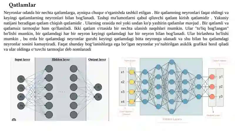Sun'iy neyron to‘rlari 4