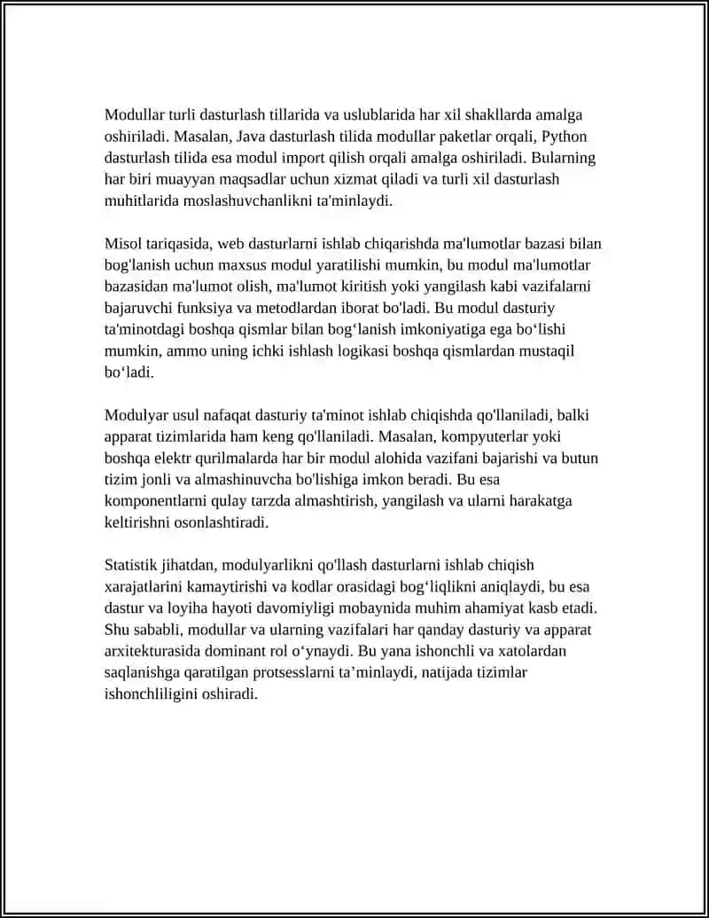 MODULLAR VA METODLAR 4